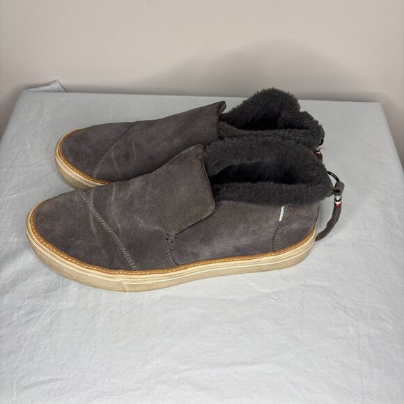TOM'S Fleece Lined Paxton Sneaker Womens 7.5 Gray Soft Cushion - Picture 4 of 7